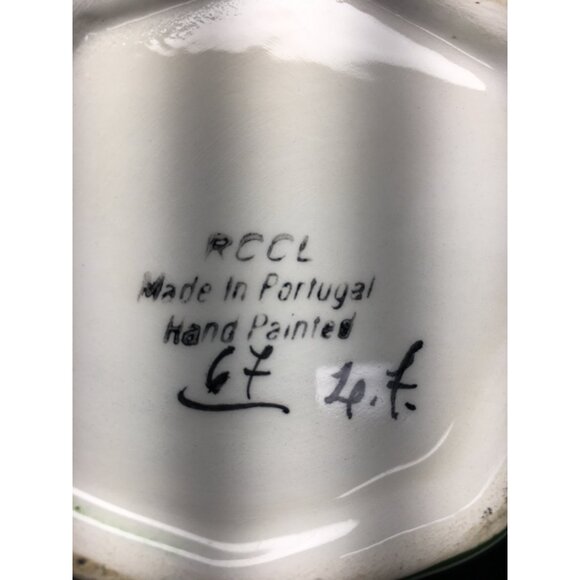 Vintage RCCL Portugal Water Pitcher Porcelain Painted Floral & Leaves Signed  67 - Picture 12 of 14